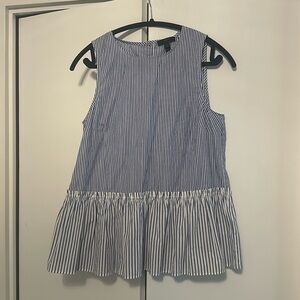 J Crew striped peplum top